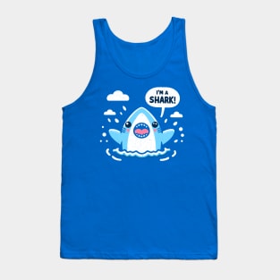 Cheerful I'm A Shark! Distressed Sharky Tank Top